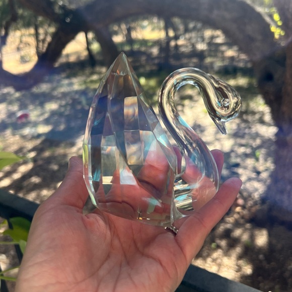 RARE Shannon By Godinger Lead Crystal Swan Sculpture Hand Faceted - Picture 4 of 11